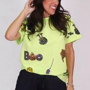 Lime Witchy Sequin Top